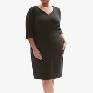 MM LaFleur Mona Plus Sized Dress Gray Modest Professional Stretch Ponte Women 2X